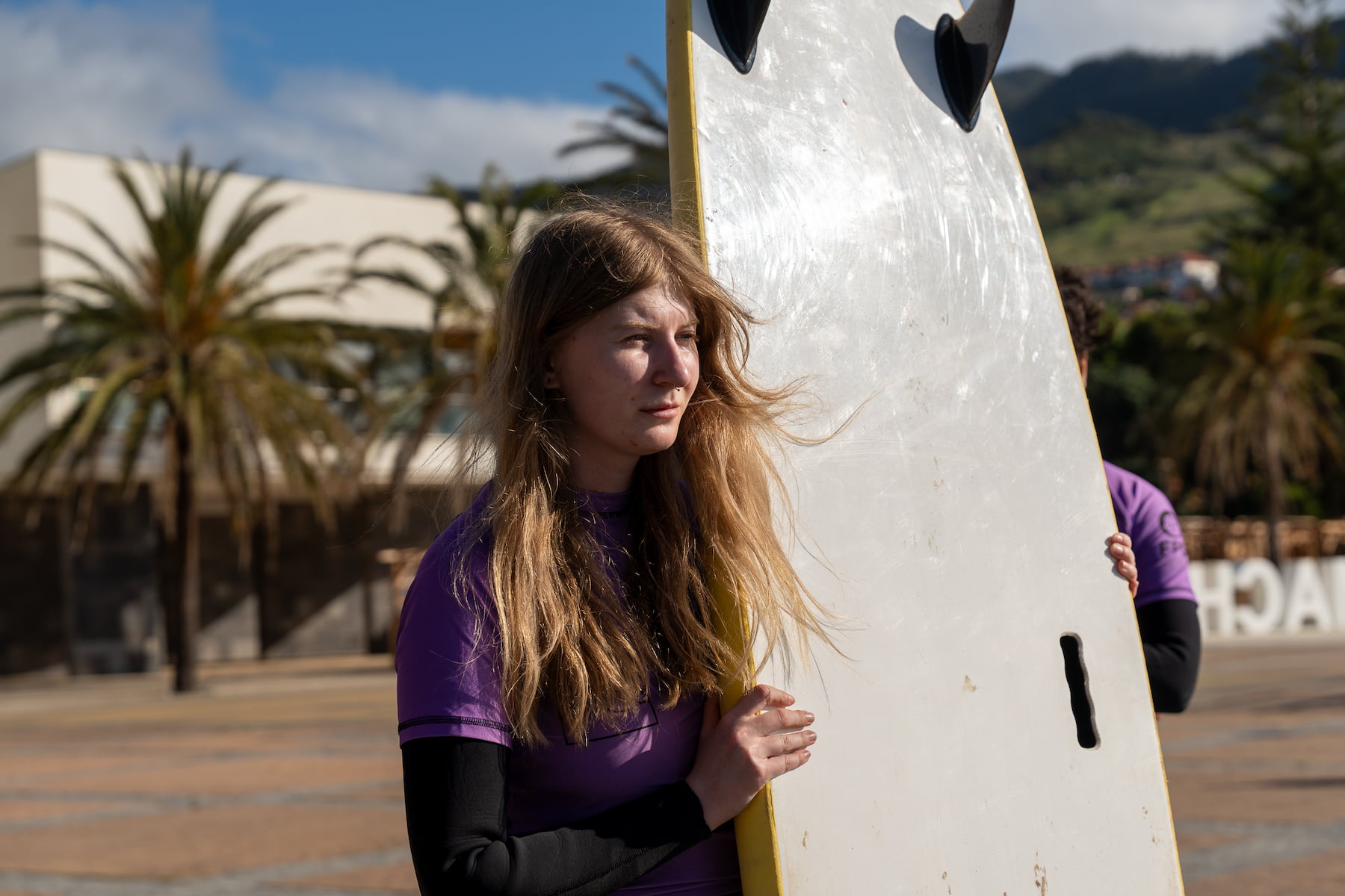 Beginner surf lesson equipment at Madeira New Wave