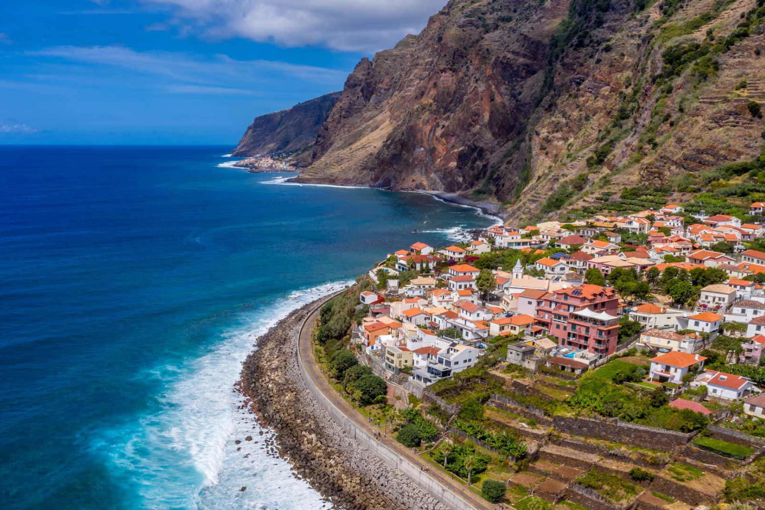 Landscape of Calheta in a sunny day